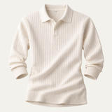 The Verona Men’s V Neck Jacquard Knit Polo Shirt