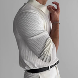 The Verona Men’s V Neck Jacquard Knit Polo Shirt