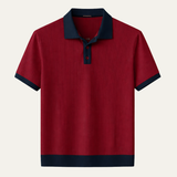 The Monferrato Men’s Patchwork Knit Polo T-Shirt