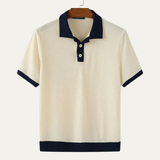 The Monferrato Men’s Patchwork Knit Polo T-Shirt