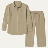 The Birmingham Men’s Linen Shirt & Drawstring Pants Set – Summer Beach Outfit