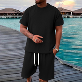 The Parma Men’s Summer Jacquard Set – T-Shirt and Shorts