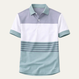 The Bergamo Men’s Casual Colour Block Summer Polo Shirt