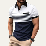 The Trento Men’s Casual Slim Fit Striped Polo Shirt