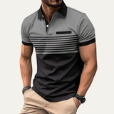 The Trento Men’s Casual Slim Fit Striped Polo Shirt