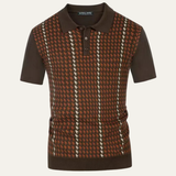 The Amarone Men’s Contrast Pattern Knit Polo Shirt