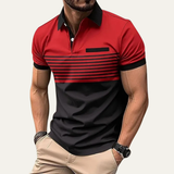 The Trieste Men’s Trendy Slim Fit Striped Polo Shirt