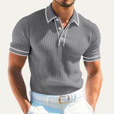 The Moscova Men’s Ribbed Knit Business Polo Shirt