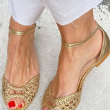 ISADORA INTERLACED GOLD SANDALS