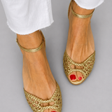 ISADORA INTERLACED GOLD SANDALS