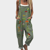Comfortable Printed Overalls