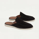 Black Suede Yacht Mule