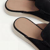 Black Suede Yacht Mule